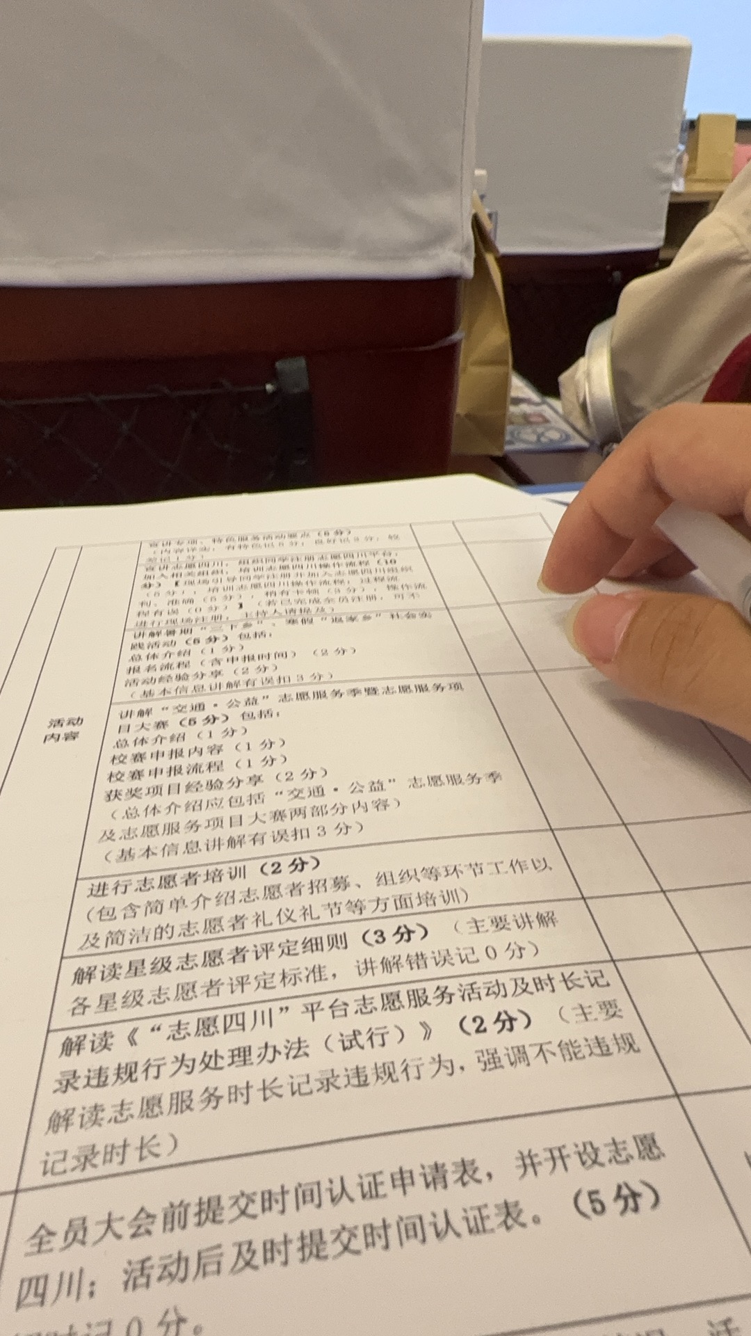 学院志愿者考核评分